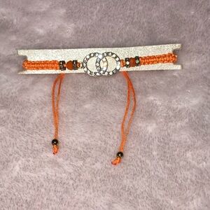 ✨✨5/$10✨✨ Lucky Orange String Minimalist Thread Macrame Rope Bracelet w Crystal